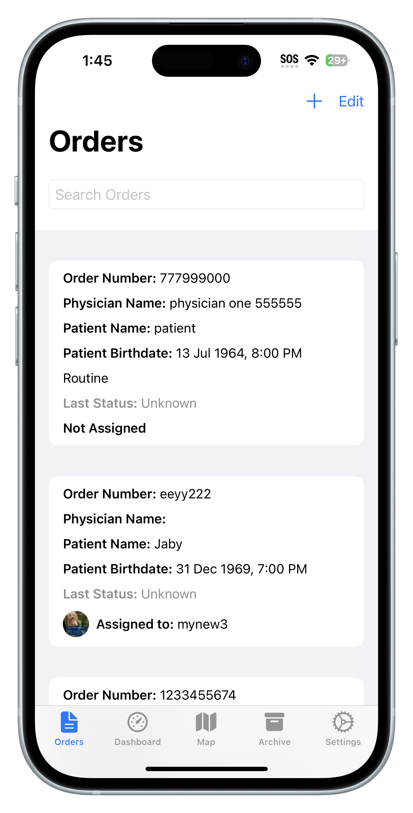 Orders List