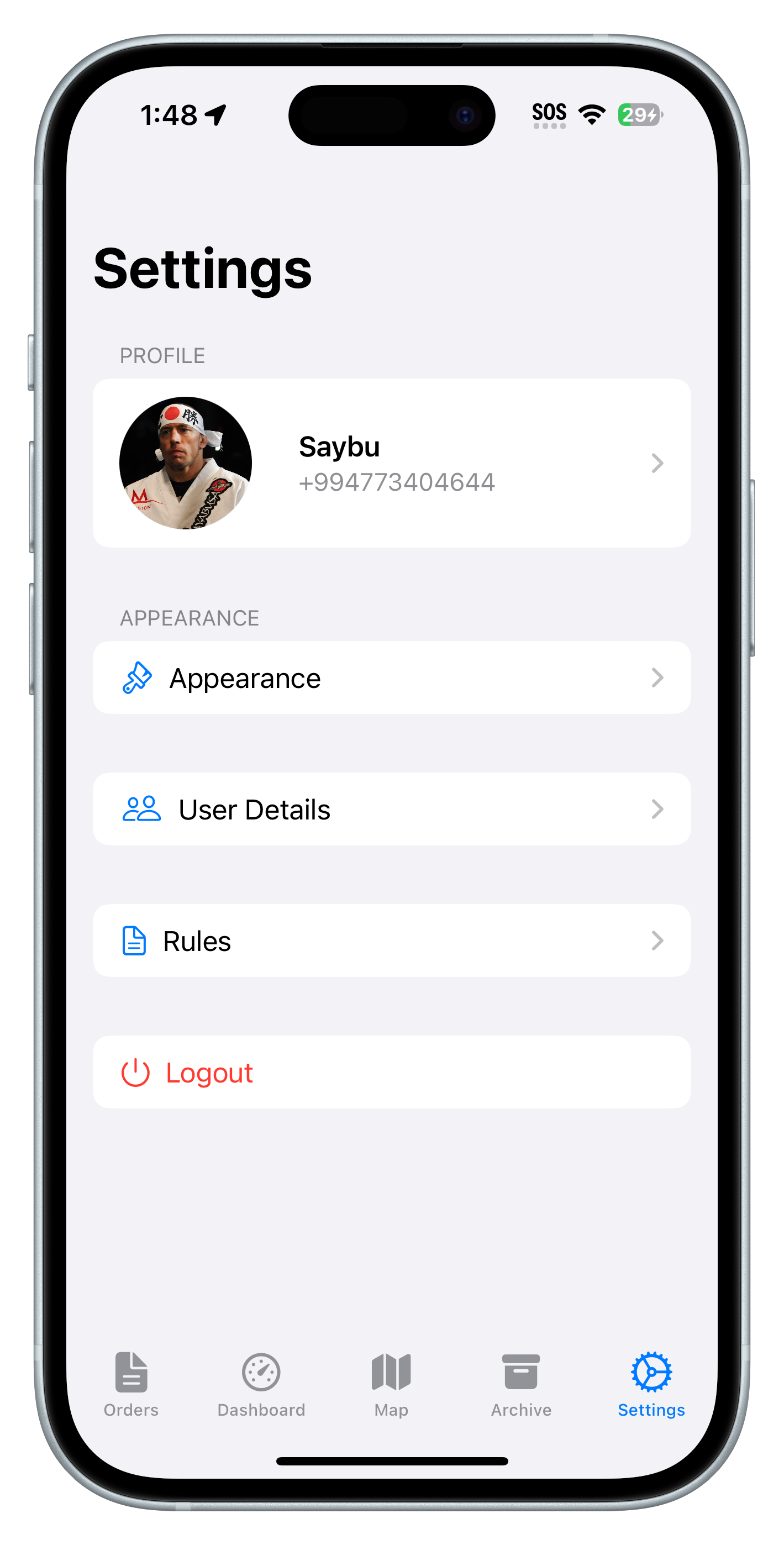 Settings Page